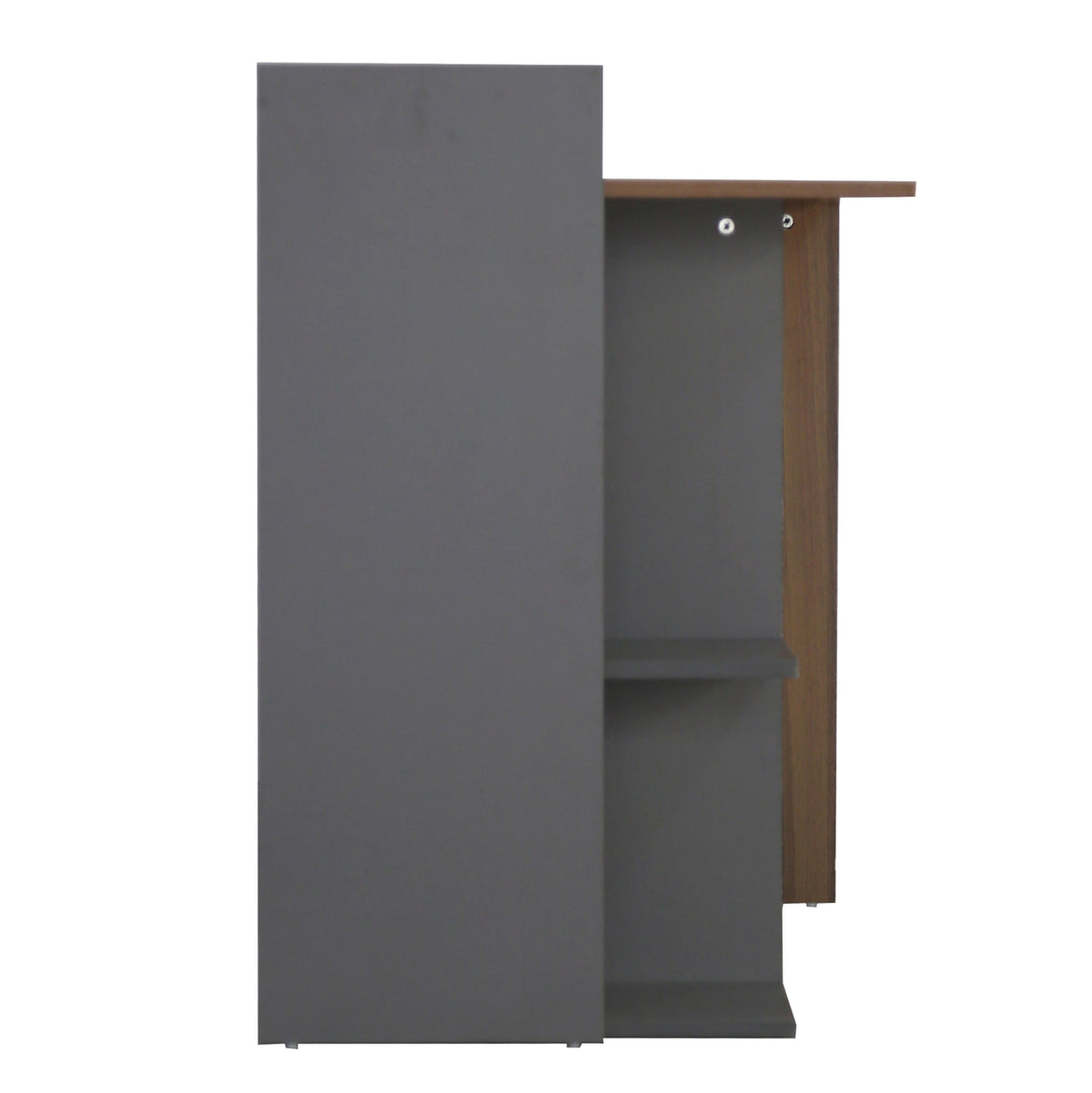 SYNDYA MELAMINE DESK WITH SHELVES WALNUT GREY 112x55x85