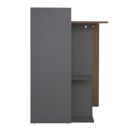SYNDYA MELAMINE DESK WITH SHELVES WALNUT GREY 112x55x85