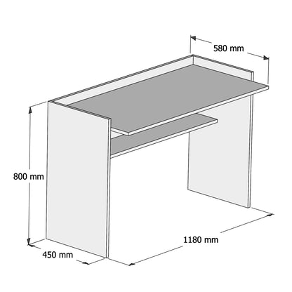 ΓΡΑΦΕΙΟ ΜΕΛΑΜΙΝΗΣ ΓΚΡΙ ΛΕΥΚΟ 118x58x80