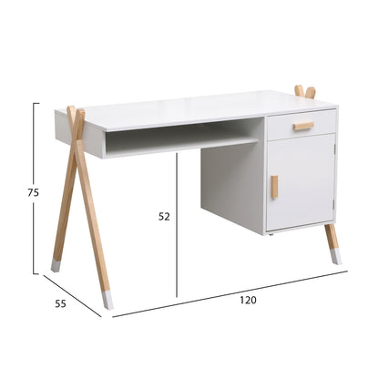 ΓΡΑΦΕΙΟ ΠΑΙΔΙΚΟ PASCHAL ΜΕΛΑΜΙΝΗ ΞΥΛΟ ΠΕΥΚΟΥ 120x55x75