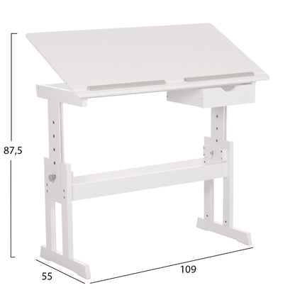 ΓΡΑΦΕΙΟ/ΣΧΕΔΙΑΣΤΗΡΙΟ ASCENT MDF ΣΕ ΛΕΥΚΟ 109x55x87,5