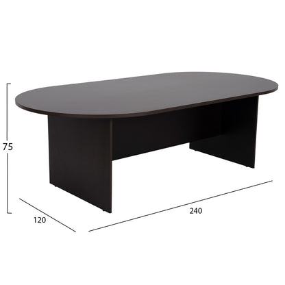 SIENNA OVAL CONFERENCE DESK MELAMINE IN WENGE 240x120x75