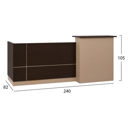 ΓΡΑΦΕΙΟ ΥΠΟΔΟΧΗΣ DALTON ΜΕΛΑΜΙΝΗ ΣΕ WENGE ΜΠΕΖ 240x80x106