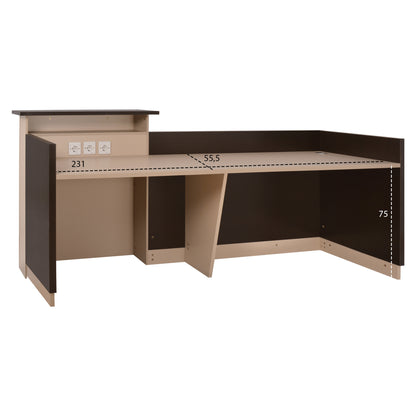 ΓΡΑΦΕΙΟ ΥΠΟΔΟΧΗΣ DALTON ΜΕΛΑΜΙΝΗ ΣΕ WENGE ΜΠΕΖ 240x80x106