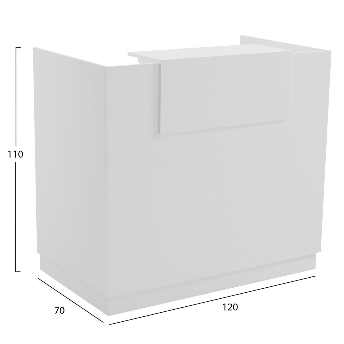BARRY RECEPTION DESK MELAMINE IN WHITE 120x70x110