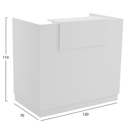 BARRY RECEPTION DESK MELAMINE IN WHITE 120x70x110