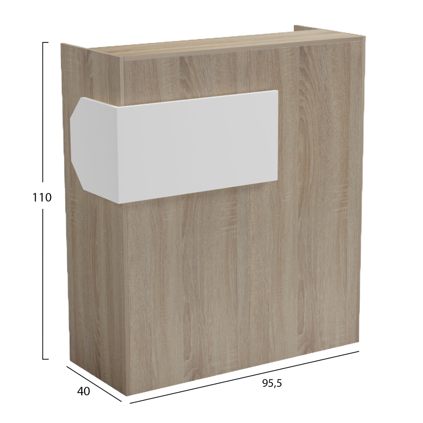 ΓΡΑΦΕΙΟ ΥΠΟΔΟΧΗΣ (RECEPTION) GAND ΜΕΛΑΜΙΝΗ SONAMA/ΛΕΥΚΟ 95.5x40x110