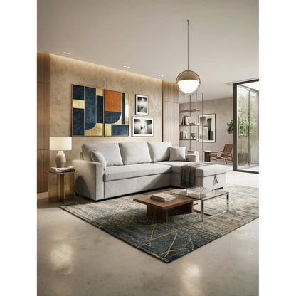 Γωνιακός Καναπές Vancouver Γκρι Ανοιχτό 223x146x83
