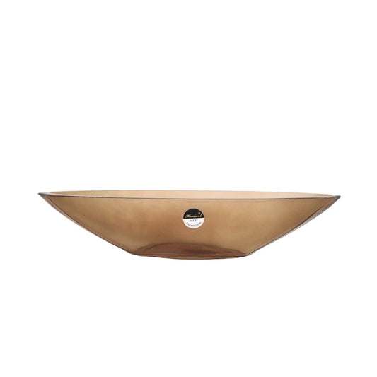 Διακοσμητικό Γυάλινο Κουπ Ασημί/Μελί 31x8.5x6.5