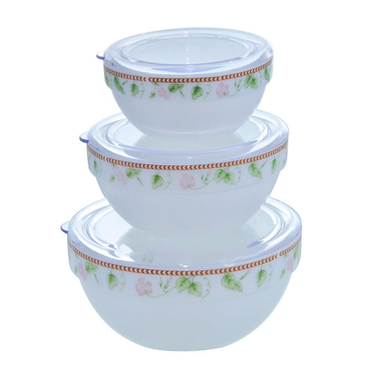 Σετ 3 Γυάλινα Οπάλ Τάπερ με Πλαστικό Καπάκι