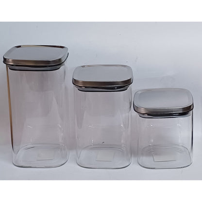 Βάζο Δοχείο Αποθήκευσης Γυάλινο με Μεταλλικό Καπάκι 650ml
