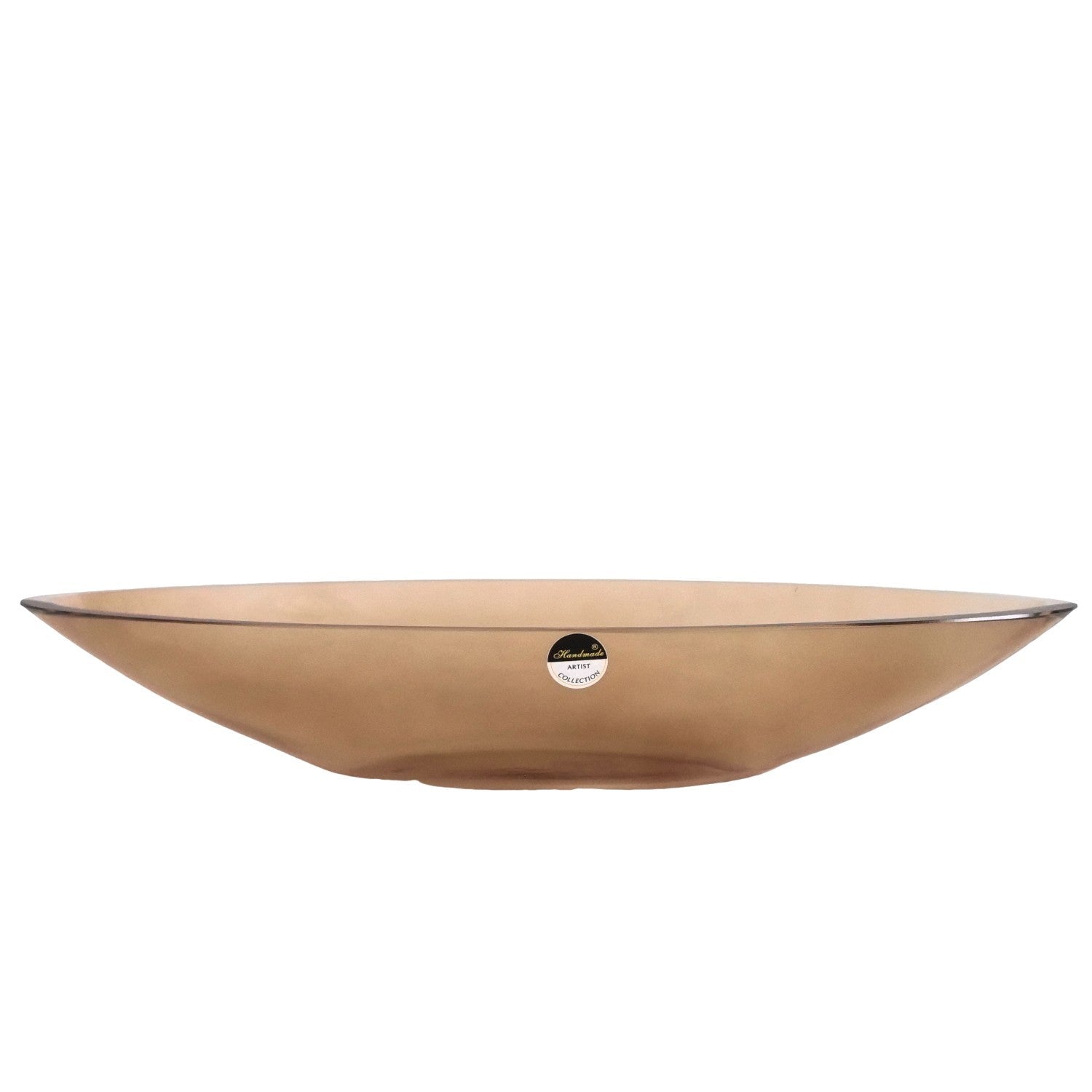 Διακοσμητικό Γυάλινο Κουπ Ασημί/Μελί 39x12x6.7