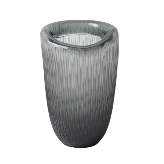 Διακοσμητικό Γυάλινο Πράσινο Βάζο Ραβδωτό 21x20x31.5