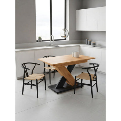 Xena Extendable Table Natural-Black 120x80x78