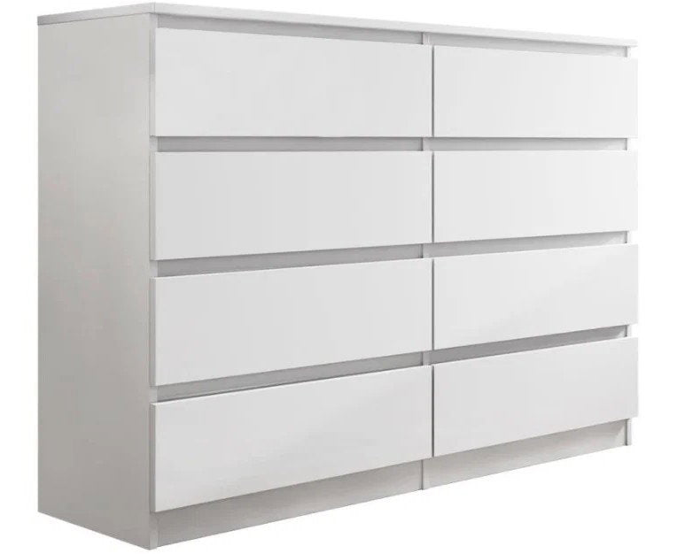 Συρταριέρα Juniper 8S Λευκό 139x40x100