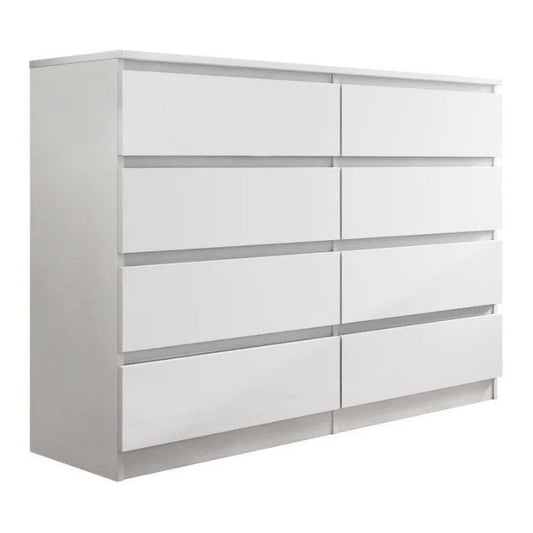 Συρταριέρα Juniper 8S Λευκό 139x40x100