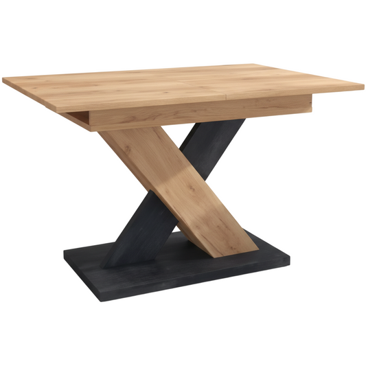 Xena Extendable Table Natural-Black 120x80x78