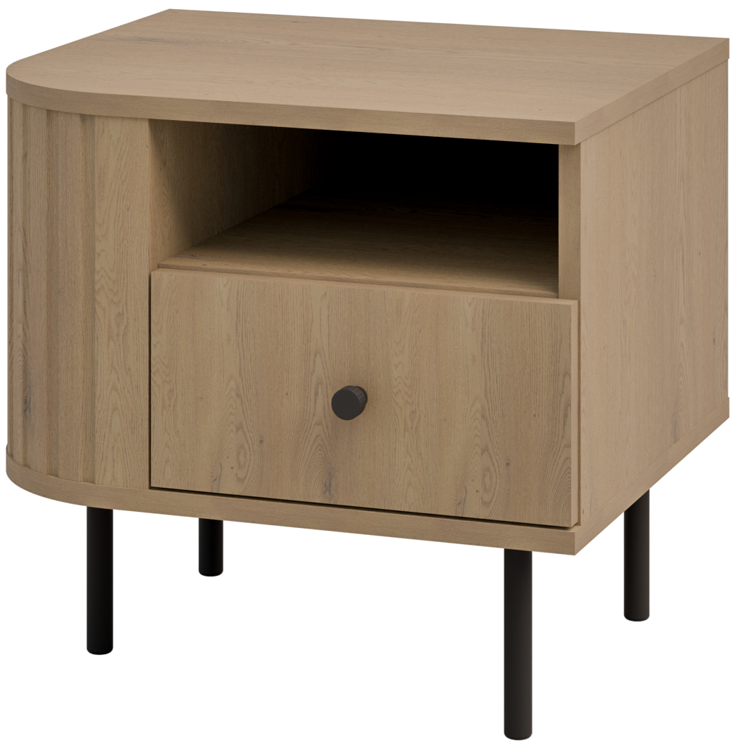 Κομοδίνο Ovelia Αριστερά Φυσικό 48x41.5x45