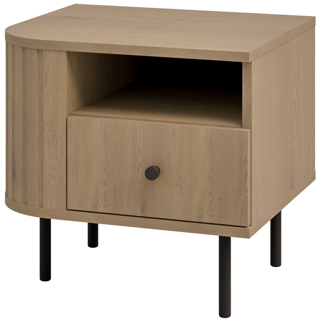 Κομοδίνο Ovelia Αριστερά Φυσικό 48x41.5x45