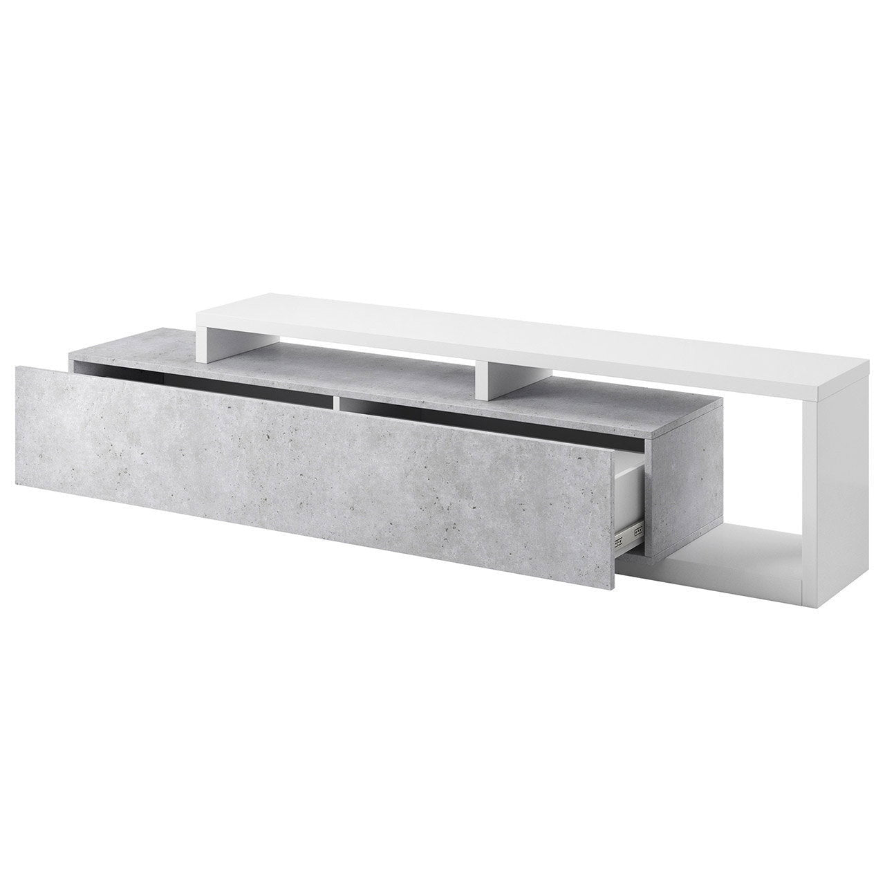 Έπιπλο Τηλεόρασης Bron Γκρι - Λευκό 219x45x52