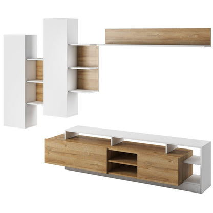 Σύνθετο Σαλονιού Oak Λευκό - Φυσικό 260x35x171.5