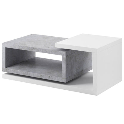 Τραπεζάκι Σαλονιού Bron Plus Γκρι-Λευκό 120x60x40