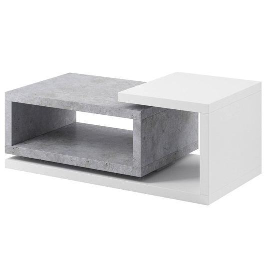 Τραπεζάκι Σαλονιού Bron Plus Γκρι-Λευκό 120x60x40