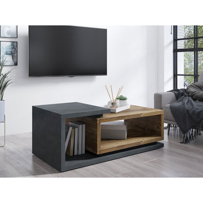 Τραπεζάκι Σαλονιού Bron Plus Γκρι-Λευκό 120x60x40