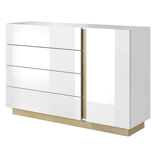 Συρταριέρα Arcan Λευκό-Φυσικό 138.2x40x90.5