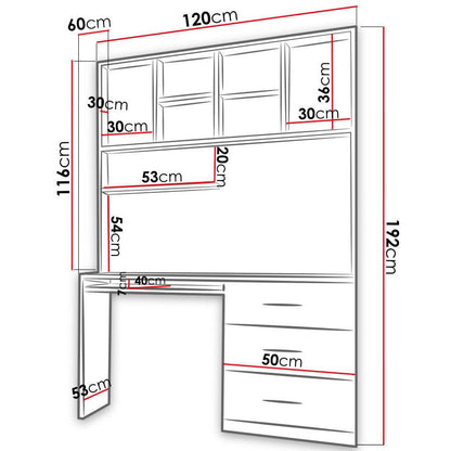 Γραφείο Raj 3 Ροζ 120x53x192
