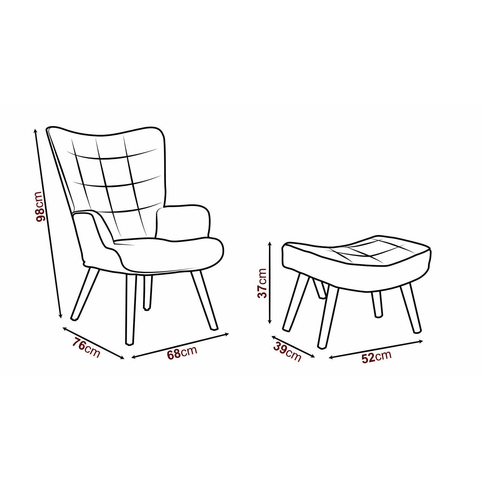 Σετ Πολυθρόνας Farel Patch 68x76x98
