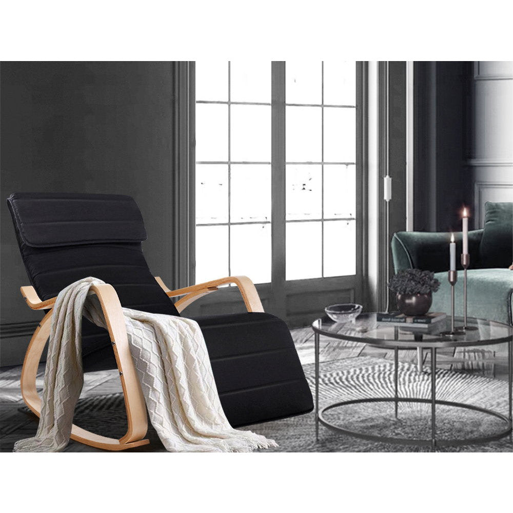 Rocking Armchair Roy Black 67x108x90