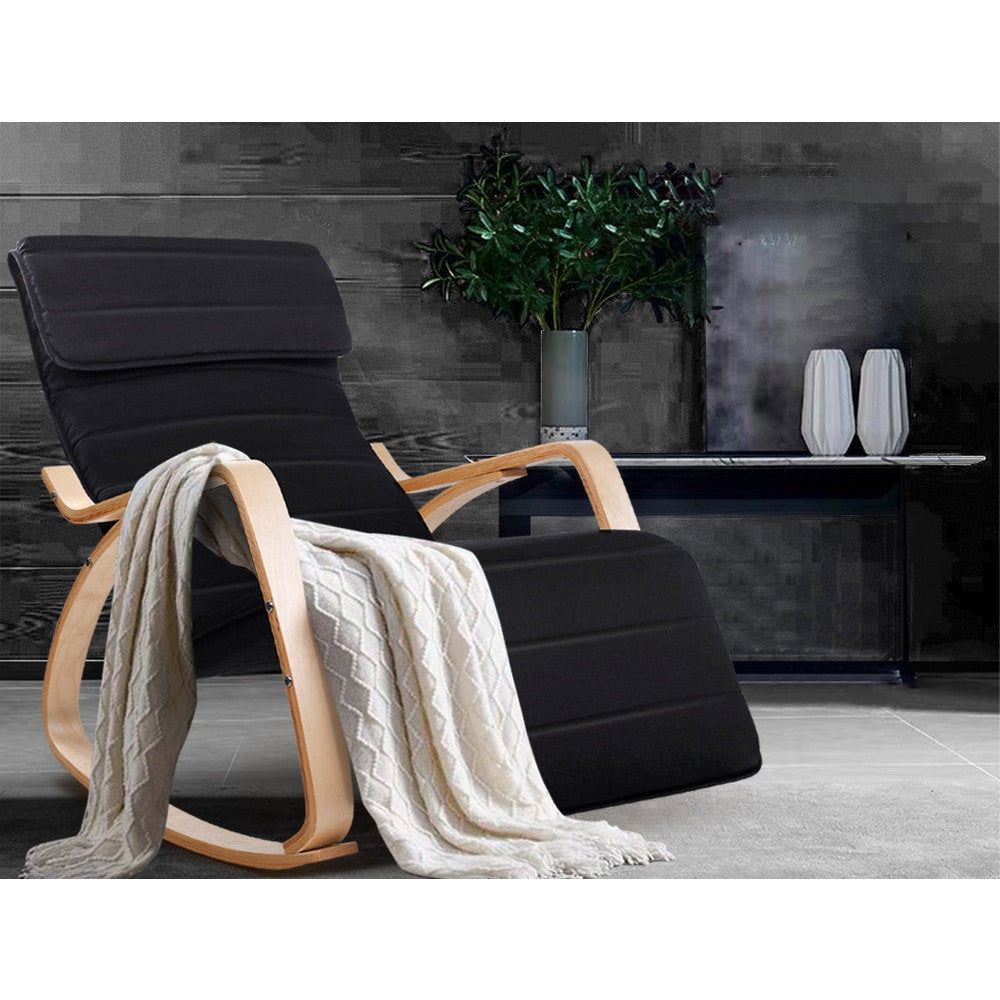Rocking Armchair Roy Black 67x108x90