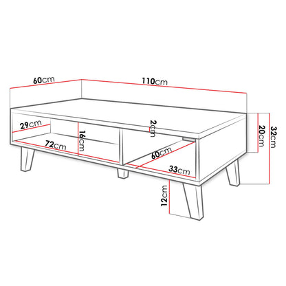 Τραπεζάκι Σαλονιού Nord 110x60x35