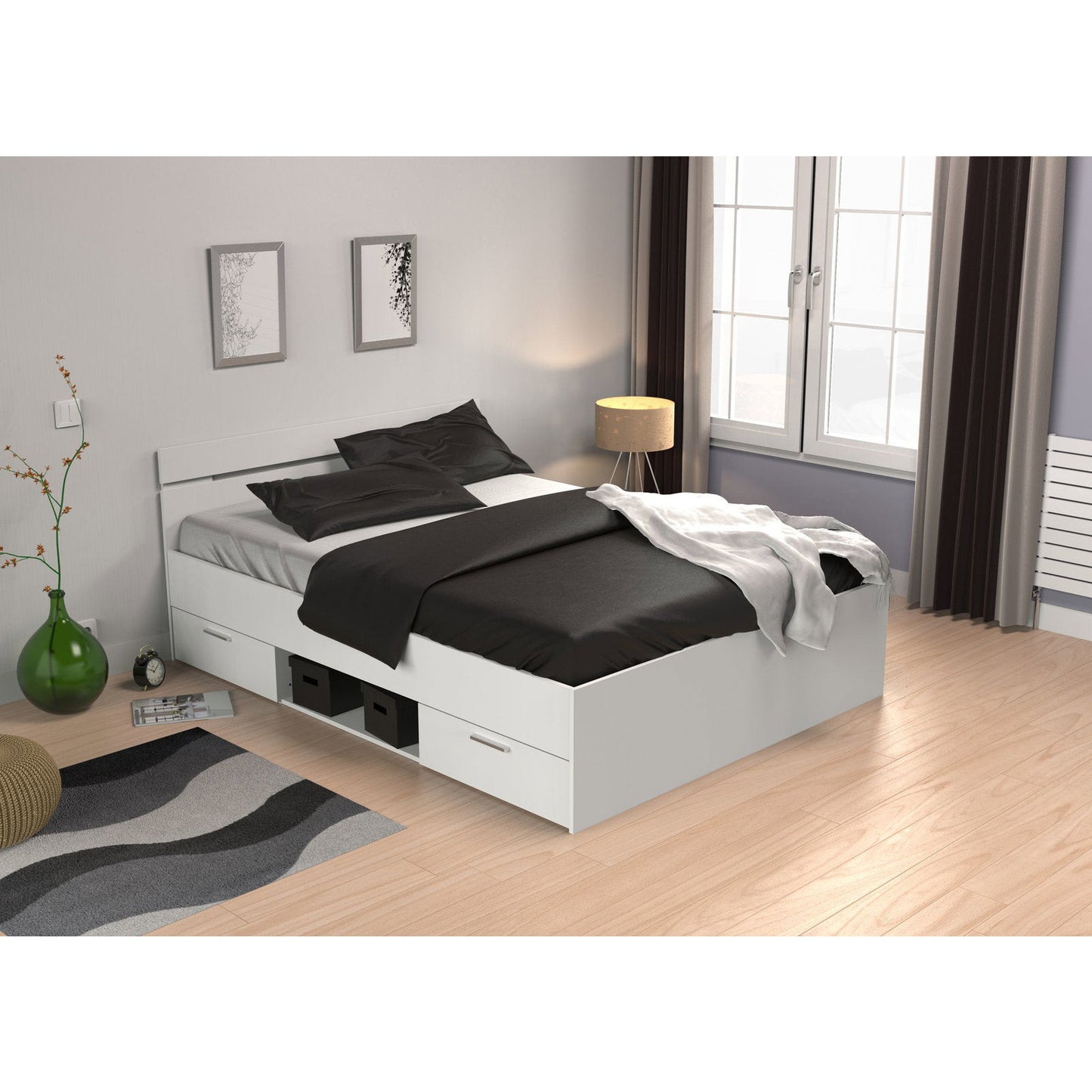 Bed Ohio White 144.5x204x74