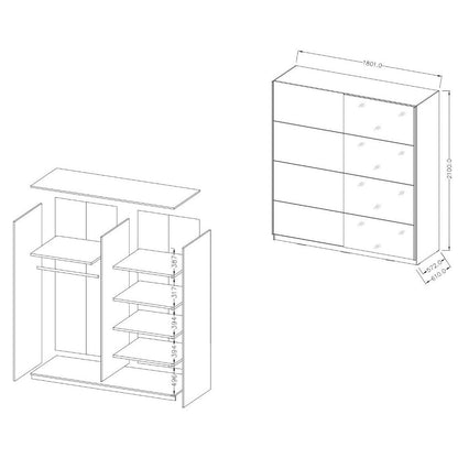 Sliding Wardrobe Delta II 180x61x210