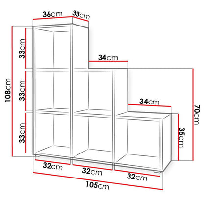 Βιβλιοθήκη Trio Λευκό 105x33x108
