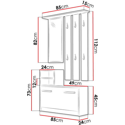 Έπιπλο Υποδοχής Kolom Μαύρο 85x24x180