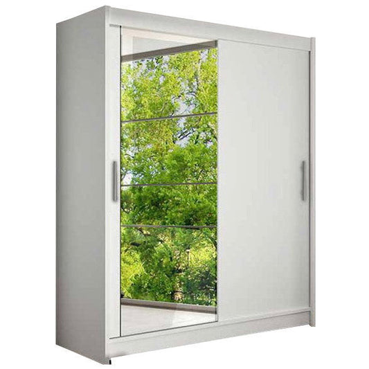 Ντουλάπα Westa VI Συρόμενη Λευκό 150x58x200