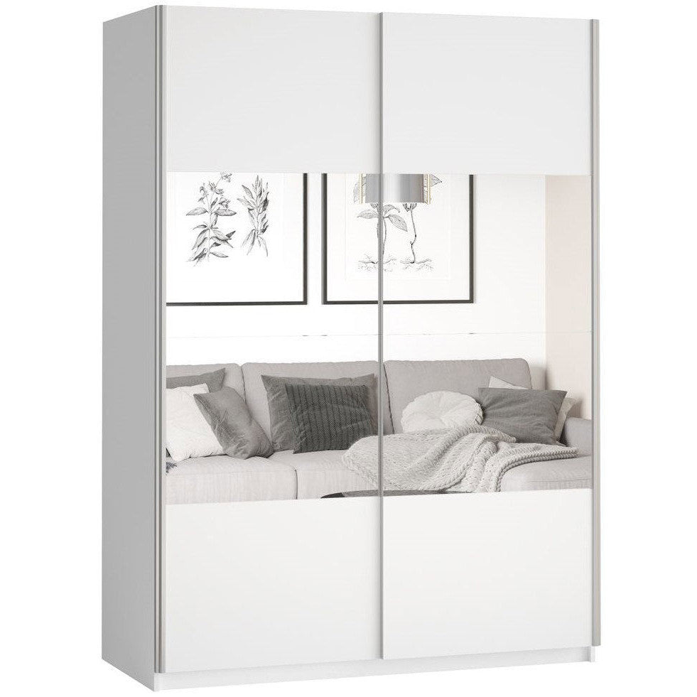 Delta II Sliding Wardrobe White 150x61x210