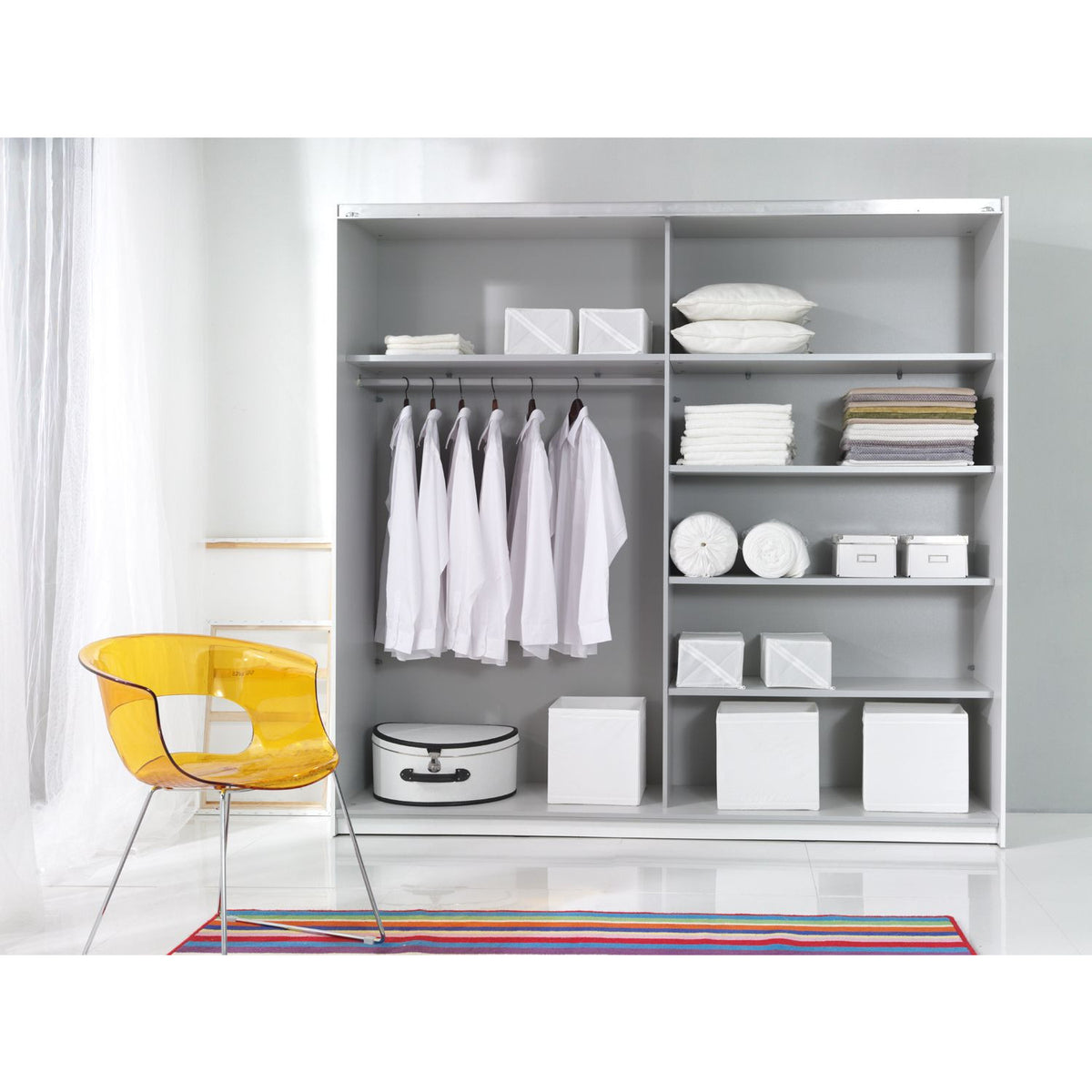 Delta II Sliding Wardrobe White 150x61x210