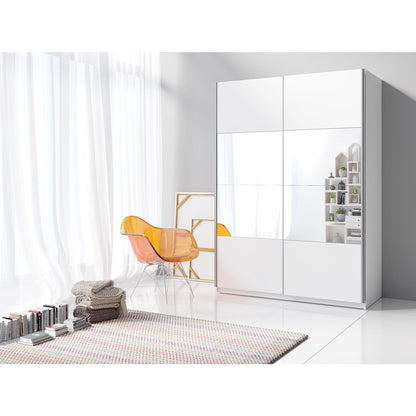 Delta II Sliding Wardrobe White 150x61x210
