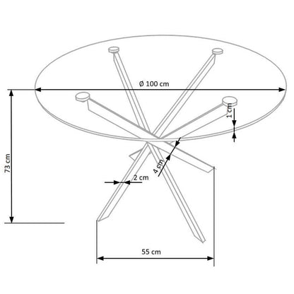 Raymondo Table 100x100x73