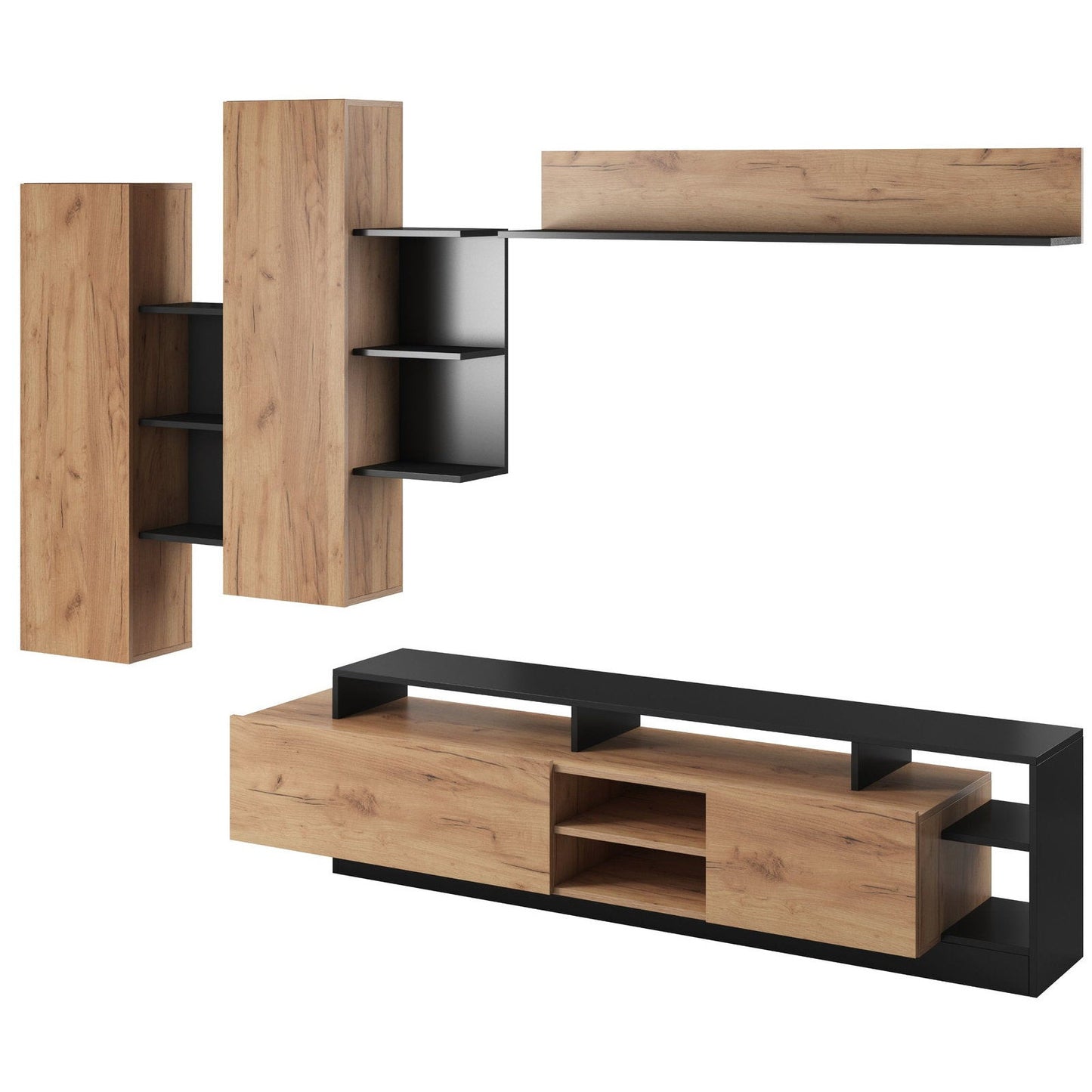 Σύνθετο Σαλονιού Oak Ανθρακί - Φυσικό 260x35x171.5