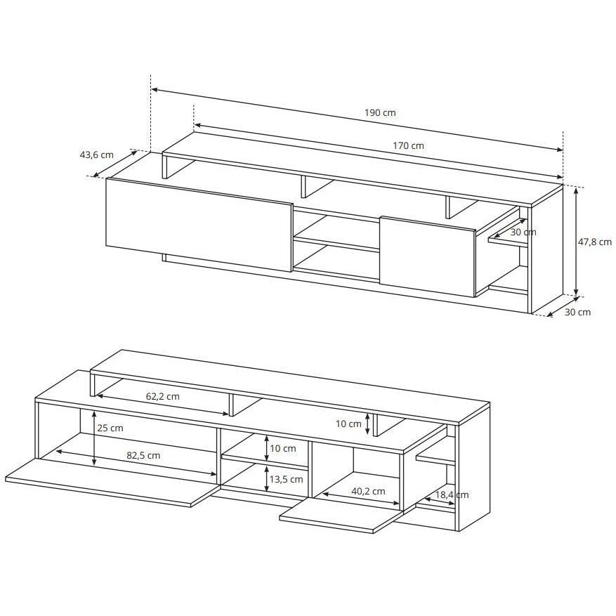 Σύνθετο Σαλονιού Oak Ανθρακί - Φυσικό 260x35x171.5