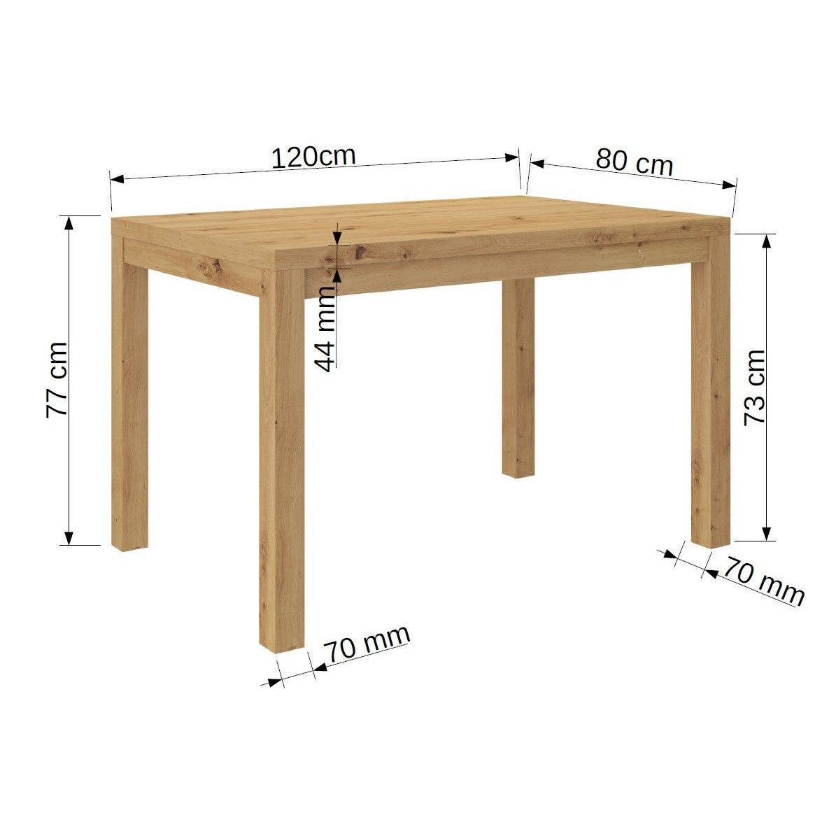 Τραπέζι Laitan Φυσικό 120x80x77