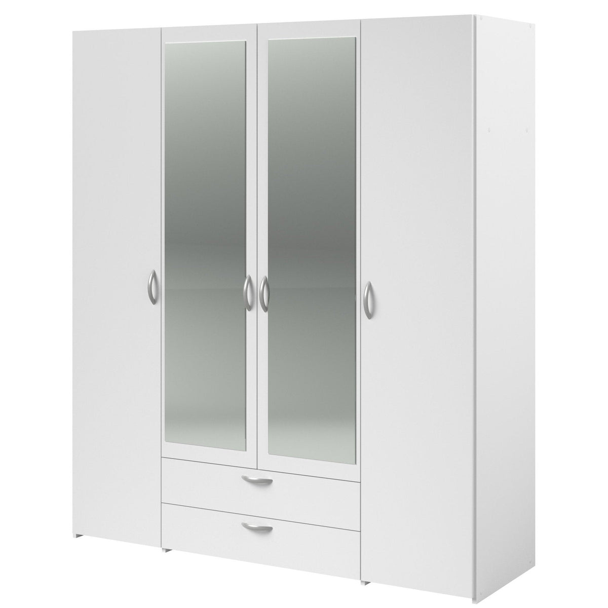 Ντουλάπα Dorm Τετράφυλλη με Καθρέπτη Λευκό 159.9x51.7x185