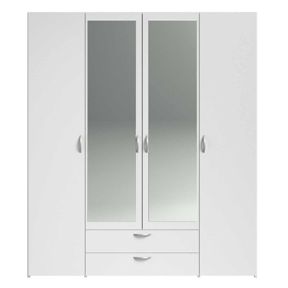 Ντουλάπα Dorm Τετράφυλλη με Καθρέπτη Λευκό 159.9x51.7x185