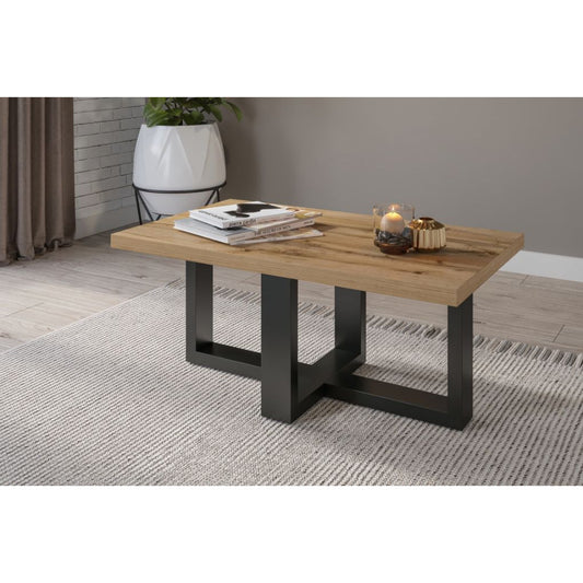 Τραπεζάκι Σαλονιού Aveni Φυσικό-Μαύρο 102x60x44