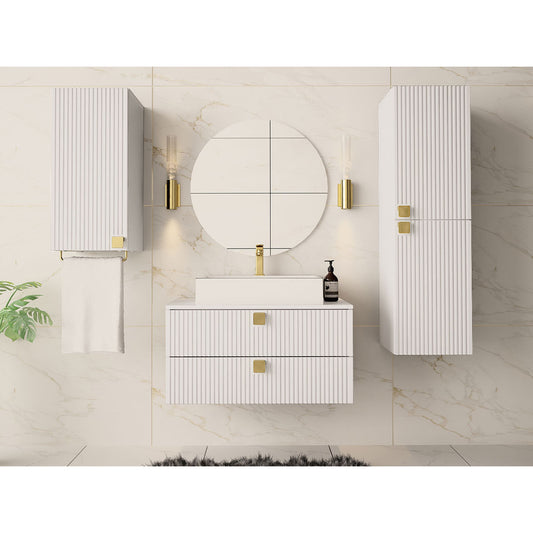 Κρεμαστή Στήλη Μπάνιου Gariano Plus Λευκό 35x35x120